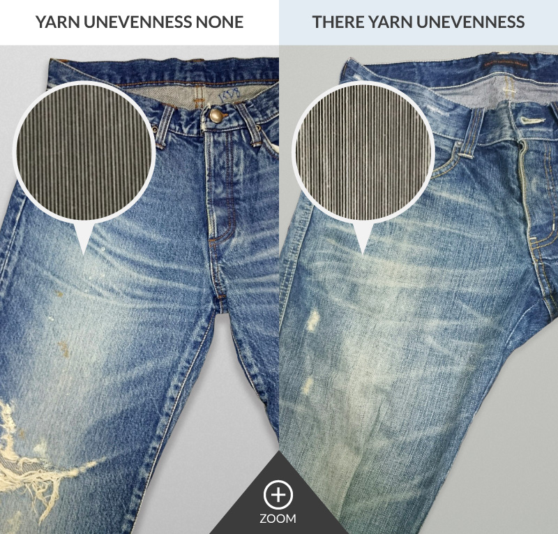 photo:Yarn unevenness None and There yarn unevenness